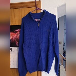 Chaps Men's Royal Blue Zip-Up Sweater
